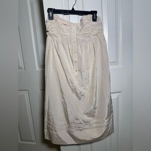 To the Max Cream Button-Front Strapless Midi Dress Size Medium